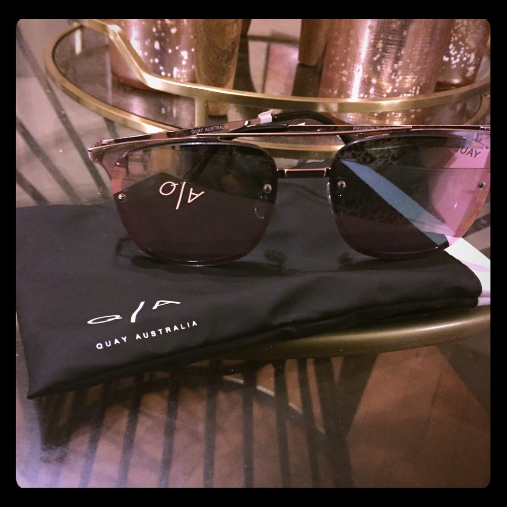 Quay Private Eyes Mirrored Aviator Sunglasses